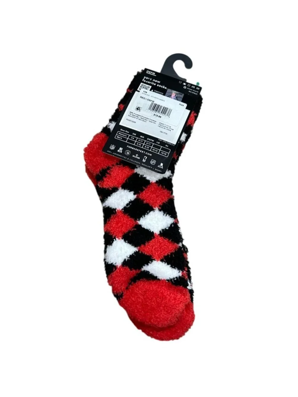 NWT Atlanta Hawks Fuzzy Socks OSFM For Bare Feet MSRP: $15.99
